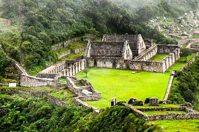 Stone ruins at Choquequirao, the less-visited sister city to Machu Picchu