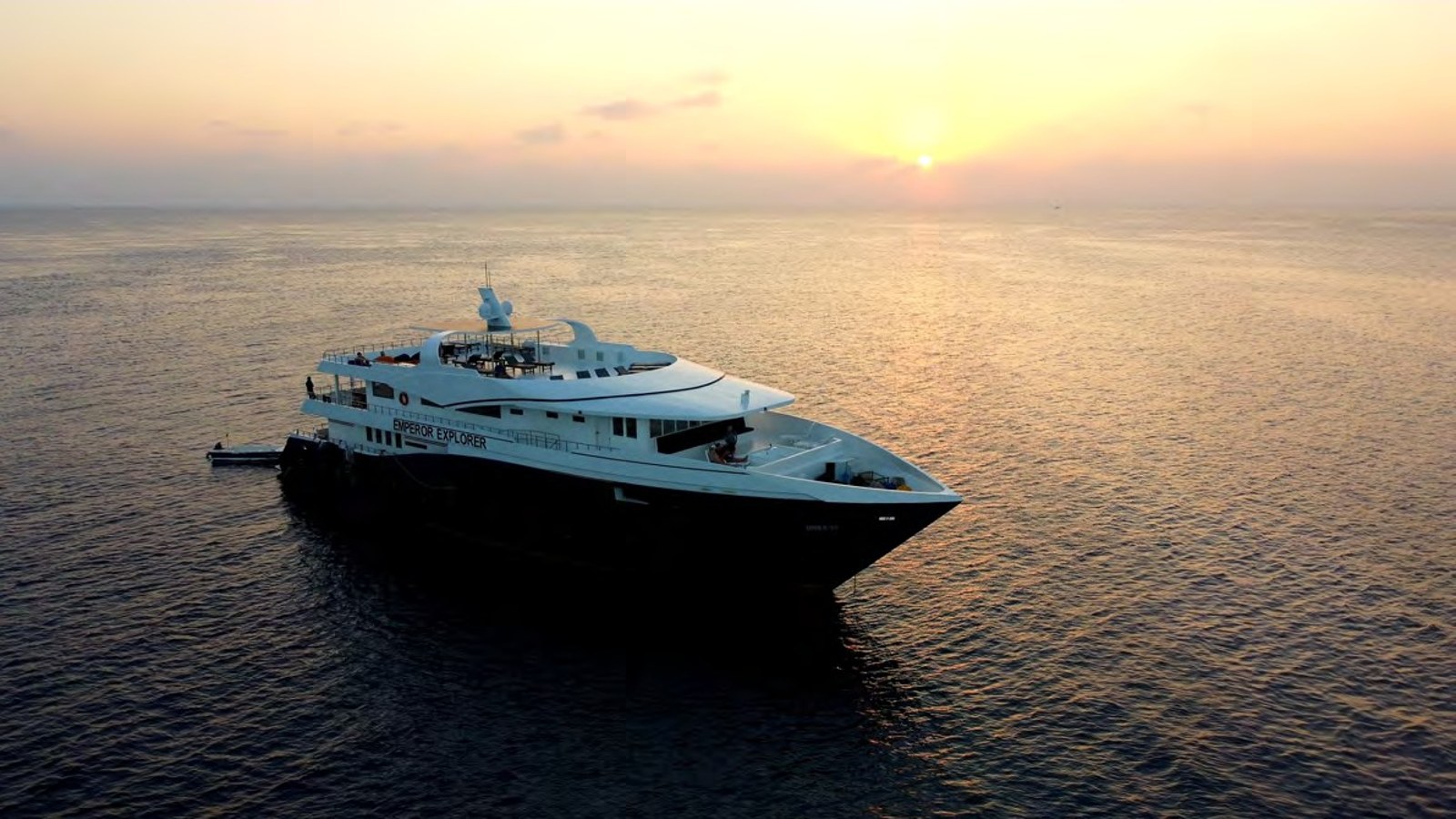Emperor Explorer liveaboard dive vessel anchored in the Maldives Central Atolls